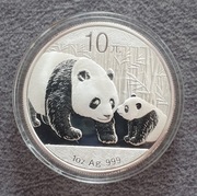 2011 Panda Chiny 10 Yuan srebrna uncja