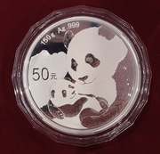 Chiny Panda 2019 Proof 150g Ag 50 Yuan srebrna