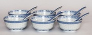 6 chińskich miseczek Ling Long porcelana ryżowa