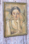 OLGA BOZNAŃSKA - ZAMYŚLONA KOBIETA - PORTRET OBRAZ