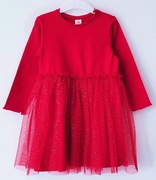 Nowa czerwona sukienka z tiulowym dołem H&M 92/98