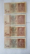 Stare banknoty III Rzesza 5 marek 1942