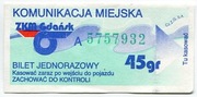 Bilet ZKM, Gdańsk, 45gr