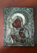 Ikona Rosja srebro 84 1878r Matka Boża Władimirska