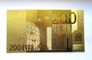 Kolekcjonerski Banknot 200 EURO Pozłacany