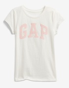 GAP biała koszulka z błyszczącym logo 10 11 lat