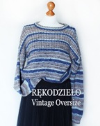 Piękny Sweter Hand Made Vintage 80's 90's OverSize