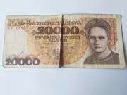 Banknoty 20000 zł AP 1989 + 50 zł HY + 100 zł PD