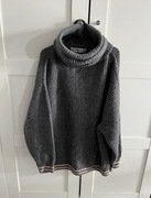 Sweter golf dłuższy szary S 36 sweterek swetr