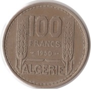 ALGIERIA 100 franków 1950, KM#93, stan XF