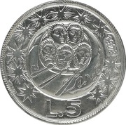 San Marino 5 lire 1973, KM#24