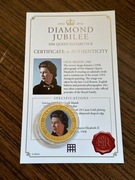 Królowa Elżbieta moneta UK jubileusz Certyfikat