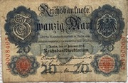 Banknot Niemcy 20 Marek 1914 rok
