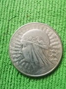 Moneta obiegowa II RP głowa kobiety 10zl 1932rbzm 