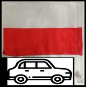 Flaga POLSKI na Samochód - 30x45 cm - Komplet 2x