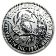 Kookaburra 1991 moneta srebrna Ag 9999 1 oz