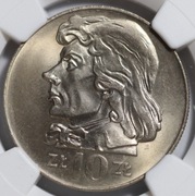 10 złotych 1970 Kościuszko  NGC MS 67