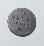 Moneta 1 grosz z 1817 roku.