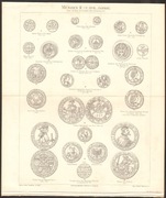 ANTYCZNE MONETY 2 litografia z 1888 r ORYGINAŁ