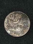 1 gulden 1923 danzig Gdańsk Polska wykopki monet