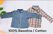 Zestaw koszule długi rękaw kratka 100% bawełna 92