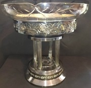 Patera plater posrebrzana wkład szklany szlif 1927