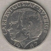 Szwecja 1 korona krona 1987, 25 mm