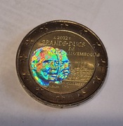 2 euro kolor LUKSEMBURG 2013 lakierowana hologramm