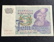 5 koron 1981r Szwecja