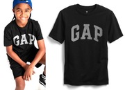 GAP czarna koszulka z logo 10 11 lat