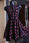 Sukienka Vintage Klosz**Granat Floral Pin up*S/M