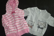 NEXT i H&M - dwie bluzy, kotki, 3-6 m-cy