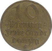 Wolne Miasto Gdańsk 10 pfennige 1932, KM#152