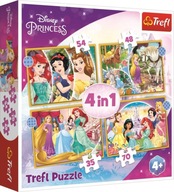 Puzzle Trefl "4v1 - Šťastný deň" / Disney Princess Trefl 34385