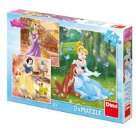 DINO Secret Puzzle 3 kusy Dino Puzzle Disney Princess 3x55 dielikov