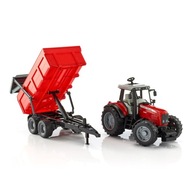 Traktor Bruder Massey Ferguson 7480 z przyczepą