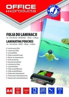 FOLIA DO LAMINACJI LAMINOWANIA A4 80mic. 100szt błyszcząca Office Products