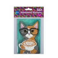 Diamantová mozaika s stojanom - Mačka 10x15