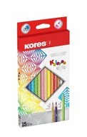 Pastelky trojuholníkové Kores Colores 15 ks Style