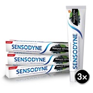 Sensodyne Natural White zubná pasta s aktívnym uhlím 3x75 ml