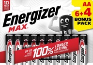 Energizer MAX elem - ceruza AA 6 + 4 db
