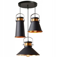 ZÁVĚSNÁ LAMPA EDISON LOFT INDUSTRIAL ASTI ČERNÁ TROJITÁ ABC APP177
