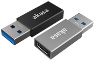 Adaptér Akasa USB3.1 Gen2 Type-C - USB-A (F/M), 2 ks v balení