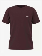 Męski T-shirt VANS z logo na lewej piersi, w kolorze wina