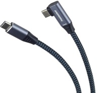 Zakrivený kábel PremiumCord USB-C (USB 3.2 GEN 2, 3A, 60W, 20Gbit/s) bavlnené opletenie, 1m, ku31cu1