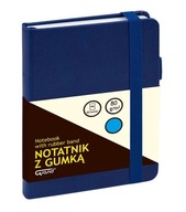 Zápisník A6/80K mriežka s gumičkou tmavo modrá GRAND