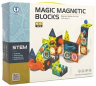 Magnetické kocky Teddies Magnetická Stavebnice plast 66ks v krabici