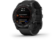 Zegarek Garmin Fenix 7 Sapphire Solar tytanowo-szary z czarnym paskiem