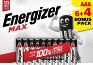 Energizer MAX elem - Mikroceruza AAA 6 + 4 db