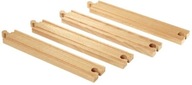 Tory proste długie - 4 sztuki - rozbudowa - kolejka drewniana Brio 33341